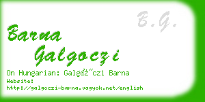 barna galgoczi business card